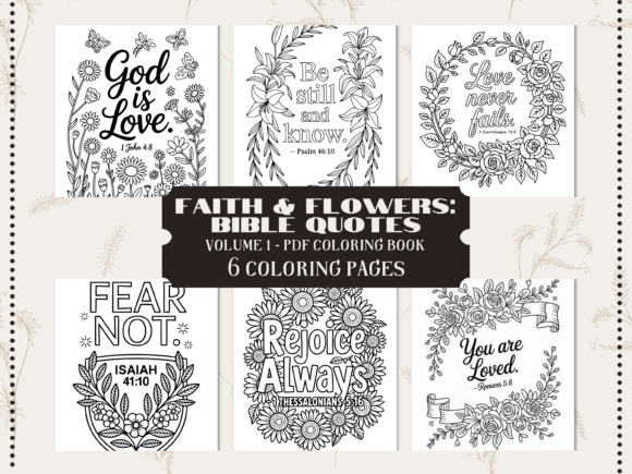 Download Floral Christian Coloring Pages - V1 - Premium Resources